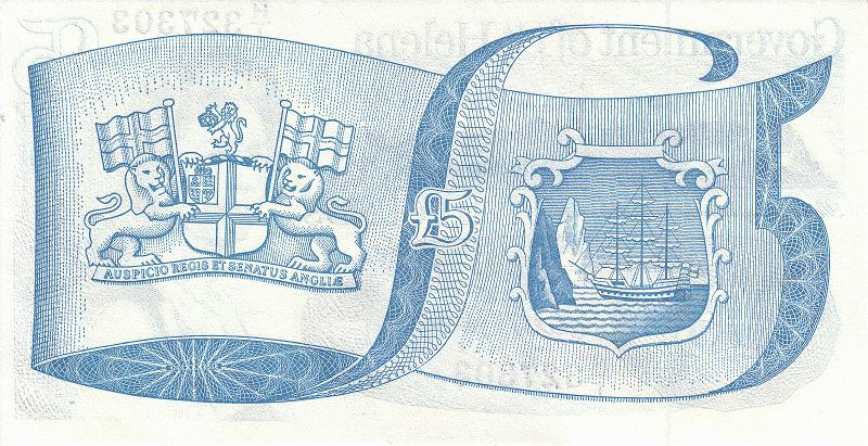 STH_03_B.JPG - Saint Helena, Ascension and Tristan da Cunha, 5 pounds, UNC