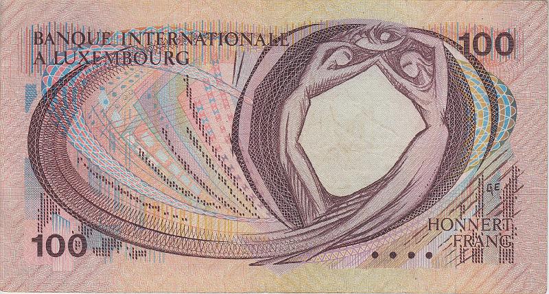 LUX_02_B.JPG - Luxembourg, 100 francs, XF.