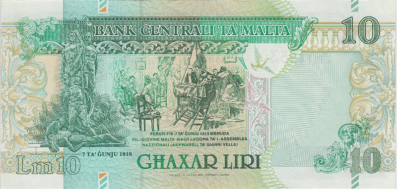 MLT_02_B.JPG - Malta, 10 pound, aUNC.