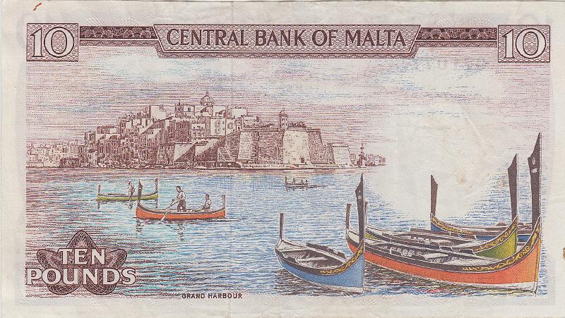 MLT_03_B.JPG - Malta, 10 pound, XF.