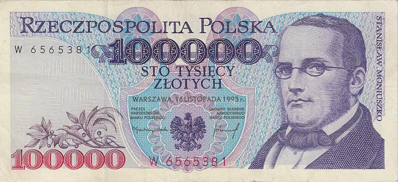 POL_13_A.JPG - Польша, 1993г., 100 000 злотых.