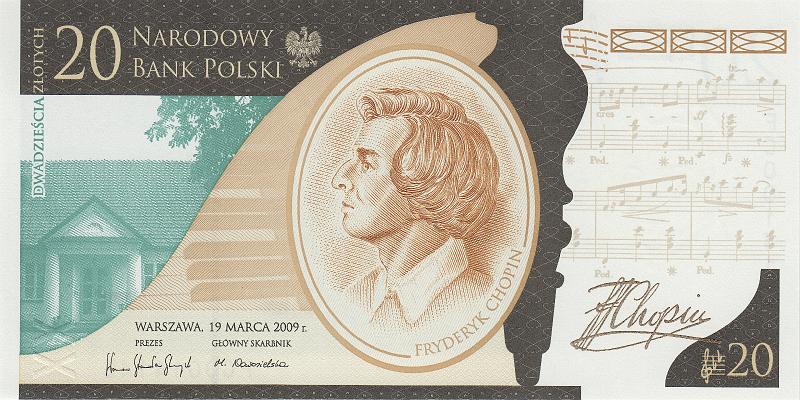 POL_16_A.JPG - Польша, 2009г., 20 злотых (памятная, Шопен).