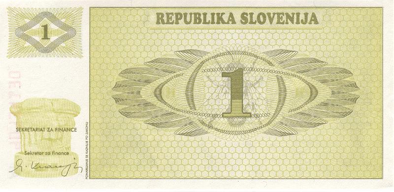 SLO_01_B.JPG - Republic of Slovenia, 1 tolar, UNC.