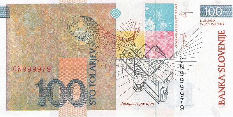 SLO_02_B.JPG - Republic of Slovenia, 100 tolars, UNC.