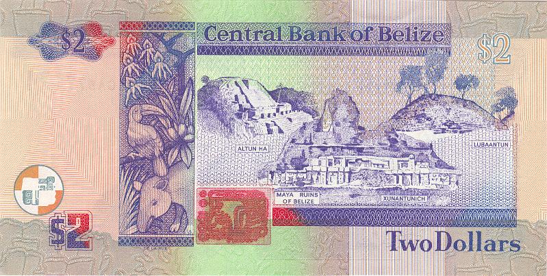 BLZ_01_B.JPG - Belize, 2 dollars, UNC.