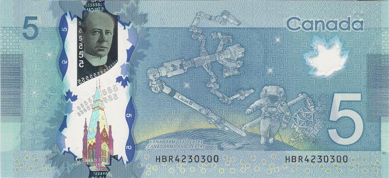 CAN_04_B.JPG - Canada, 5 dollars, aUNC.