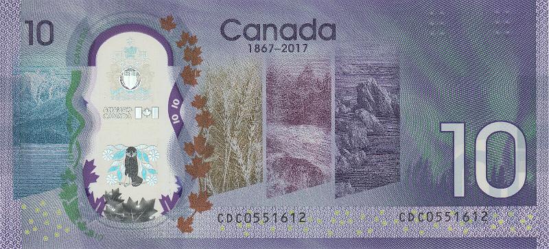 CAN_08_B.JPG - Canada, 10 dollars, UNC.