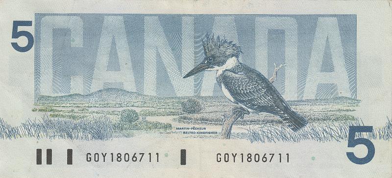 CAN_11_B.JPG - Canada, 5 dollars, XF.