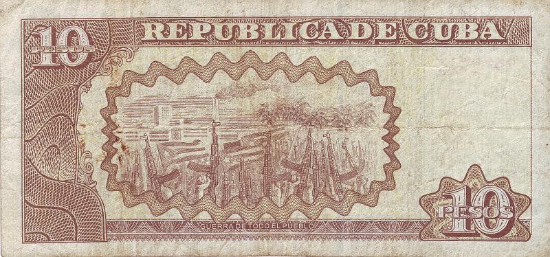 CUB_04_B.JPG - Cuba, 10 pesos, VG.