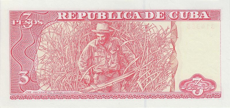 CUB_08_B.JPG - Cuba, 3 pesos, UNC.