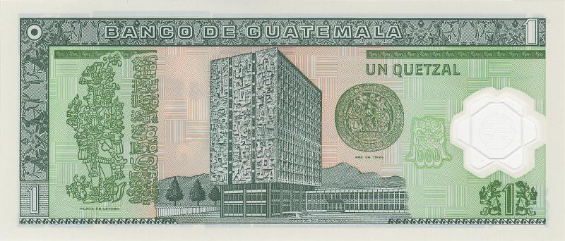 GUT_02_B.JPG - Guatemala, 1 Quetzal, UNC.