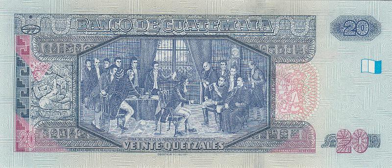 GUT_03_B.JPG - Guatemala, 20 Quetzal, UNC.