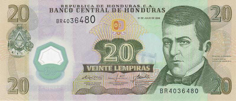 HND_01_A.JPG - Гондурас, 2008г., 20 лемпира.