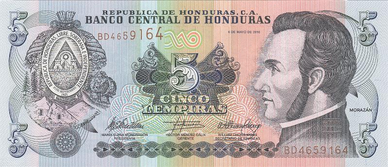 HND_03_A.JPG - Гондурас, 2010г., 5 лемпира.