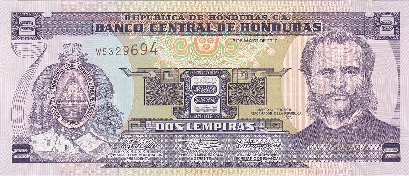 HND_04_A.JPG - Гондурас, 2010г., 2 лемпира.