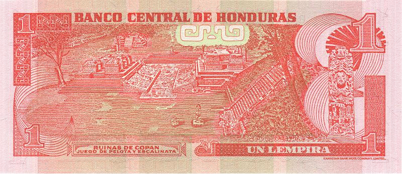 HND_05_B.JPG - Republic of Honduras, 1 lempira, UNC.
