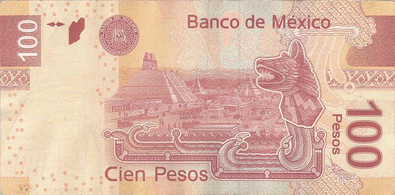 MEX_02_B.JPG - Mexico, 100 pesos, XF.