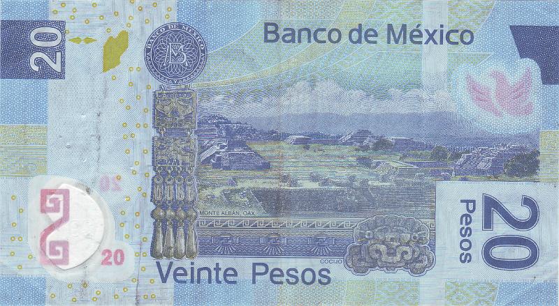 MEX_04_B.JPG - Mexico, 20 pesos, XF.