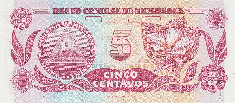NIC_04_B.JPG - Nicaragua, 5 centavos, UNC.