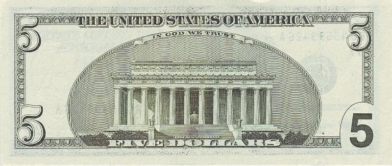 USA_06_B.JPG - USA, 5 dollars, UNC.