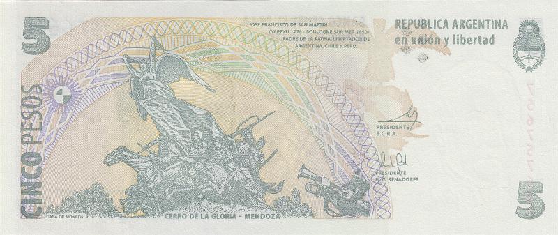 ARG_01_B.JPG - Argentina, 5 pesos, UNC.