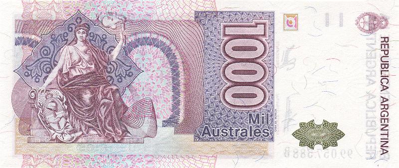 ARG_02_B.JPG - Argentina, 1000 australes, UNC.