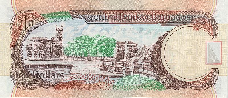 BRB_03_B.JPG - Barbados, 10 dollars, UNC.