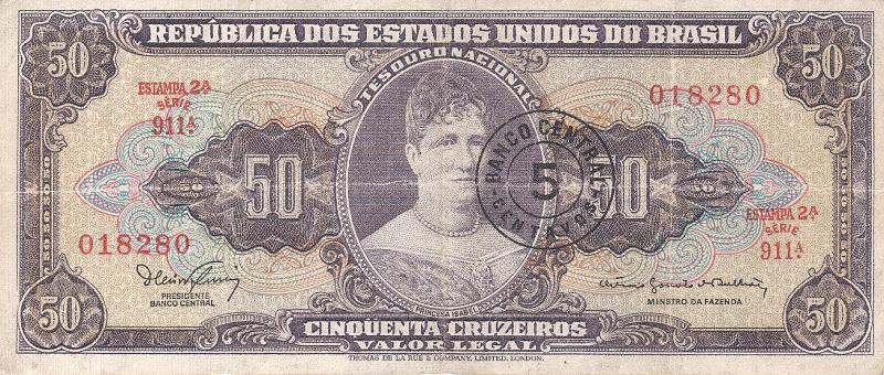 BRA_14_A.JPG - Бразилия, 1966...67гг., 50 крузейро.