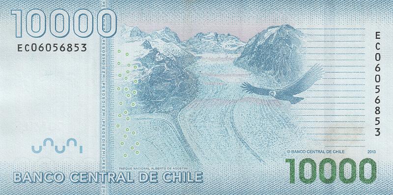 CHL_06_B.JPG - Chile, 10 000 pesos, aUNC.