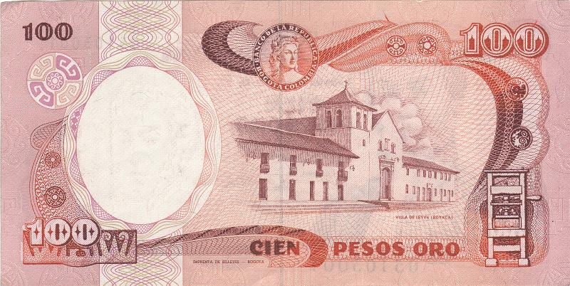 COL_01_B.JPG - Colombia, 100 pesos, XF.