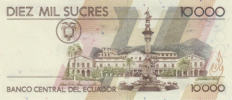 EQD_02_B.JPG - Equador, 10 000 sucres, UNC.