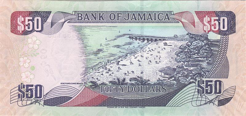 JAM_01_B.JPG - Jamaica, 50 dollars, UNC.