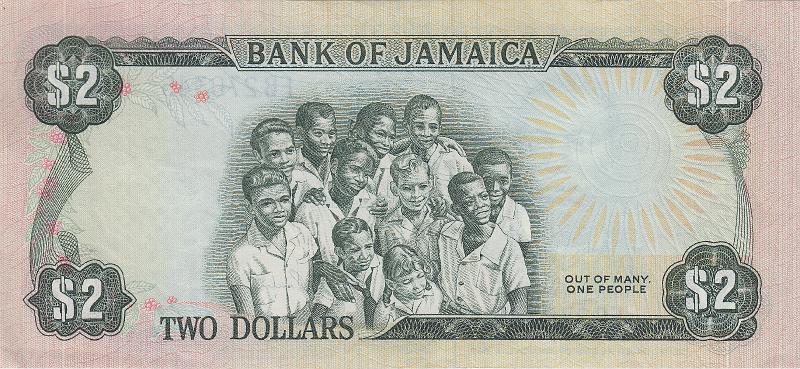 JAM_02_B.JPG - Jamaica, 2 dollars, XF.