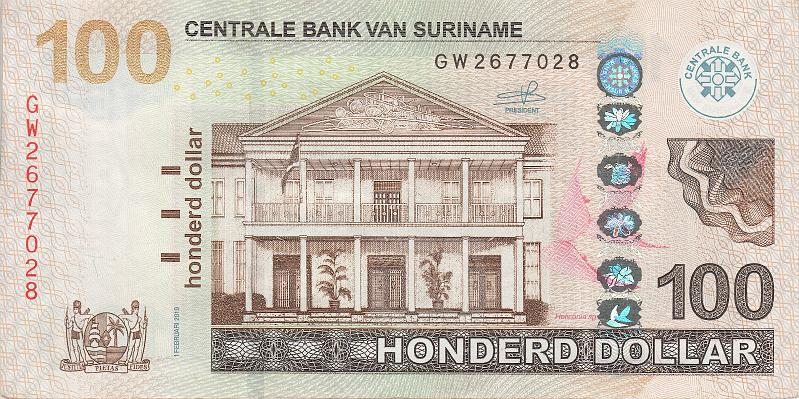SUR_05_A.JPG - Суринам, 2019г., 100 долларов.