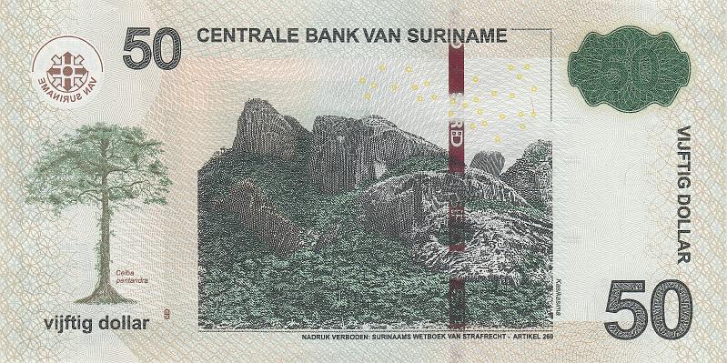 SUR_06_B.JPG - Suriname, 50 dollars, UNC.