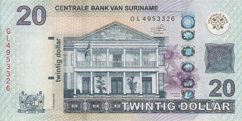 SUR_07_A.JPG - Суринам, 2019г., 20 долларов.