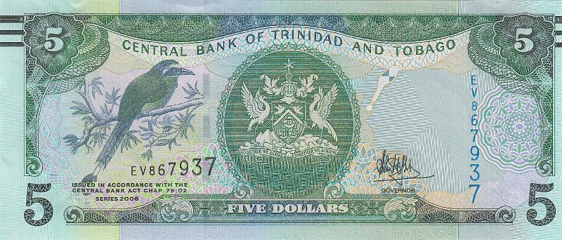 TAT_04_A.JPG - Тринидад и Тобаго, 2016(2006)г., 5 долларов.