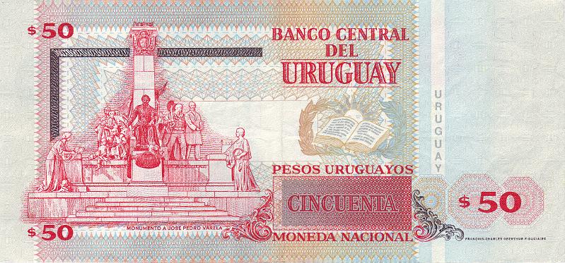URG_02_B.JPG - Uruguay, 50 pesos, XF.