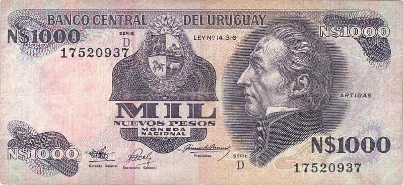 URG_06_A.JPG - Уругвай, 1992г., 1000 песо.
