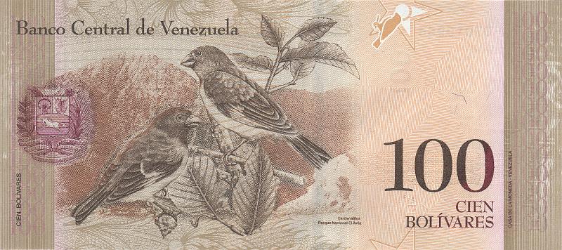 VNZ_02_B.JPG - Venezuela (Bolivarian Republic of Venezuela), 100 bolivares, UNC.