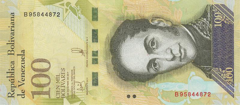 VNZ_13_A.JPG - Венесуэлла (Боливарианская Республика Венесуэла), 2017г., 100 000 боливар.