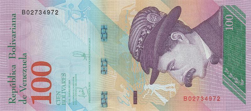 VNZ_20_A.JPG - Венесуэлла (Боливарианская Республика Венесуэла), 2018г., 100 боливар.
