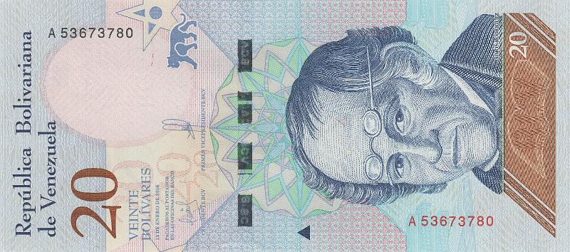 VNZ_22_A.JPG - Венесуэлла (Боливарианская Республика Венесуэла), 2018г., 20 боливар.